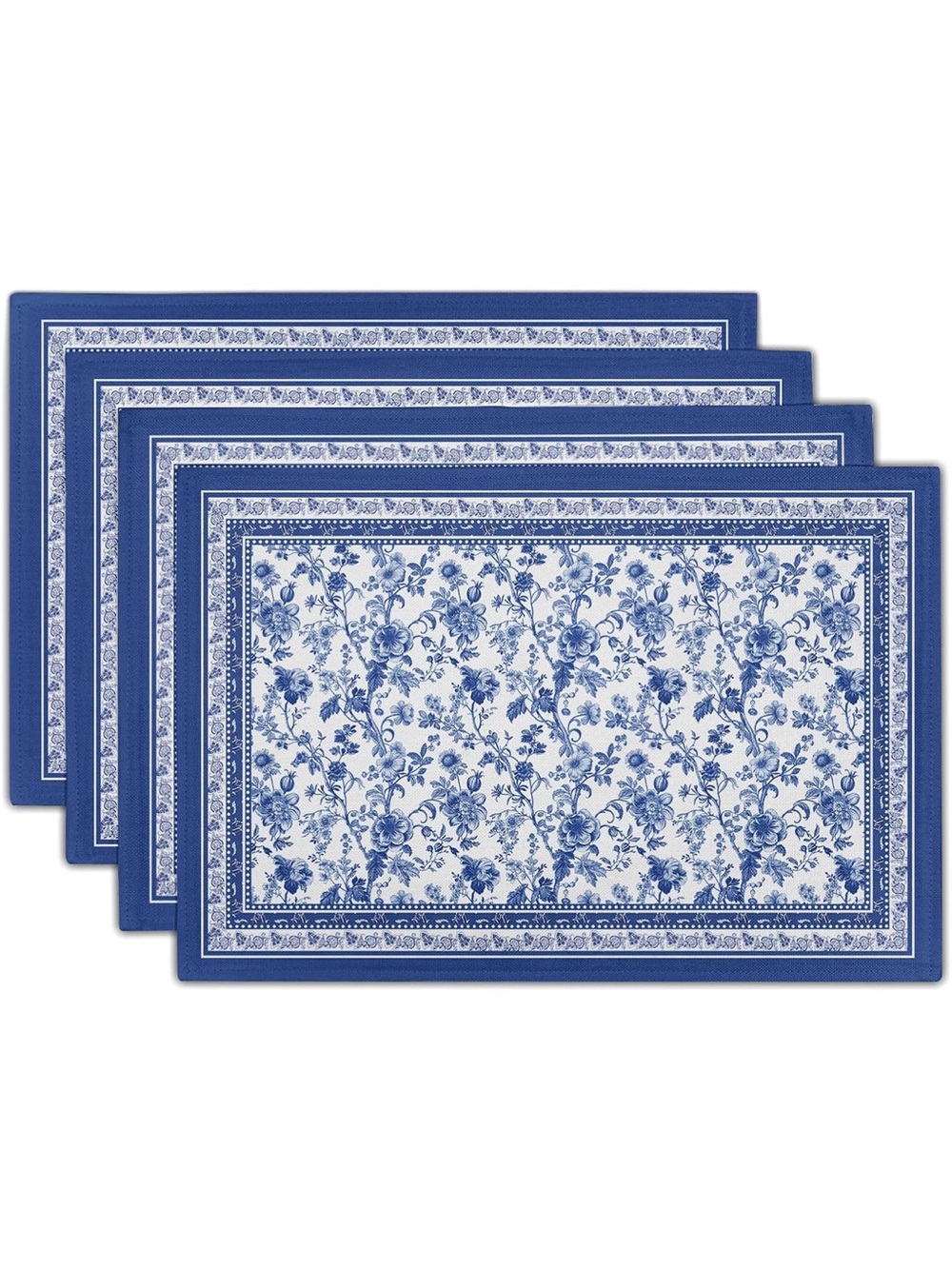 Blue Floral Branches Placemats Set of 4 ，12 x 18 Inch Chinoiserie Table Mats new